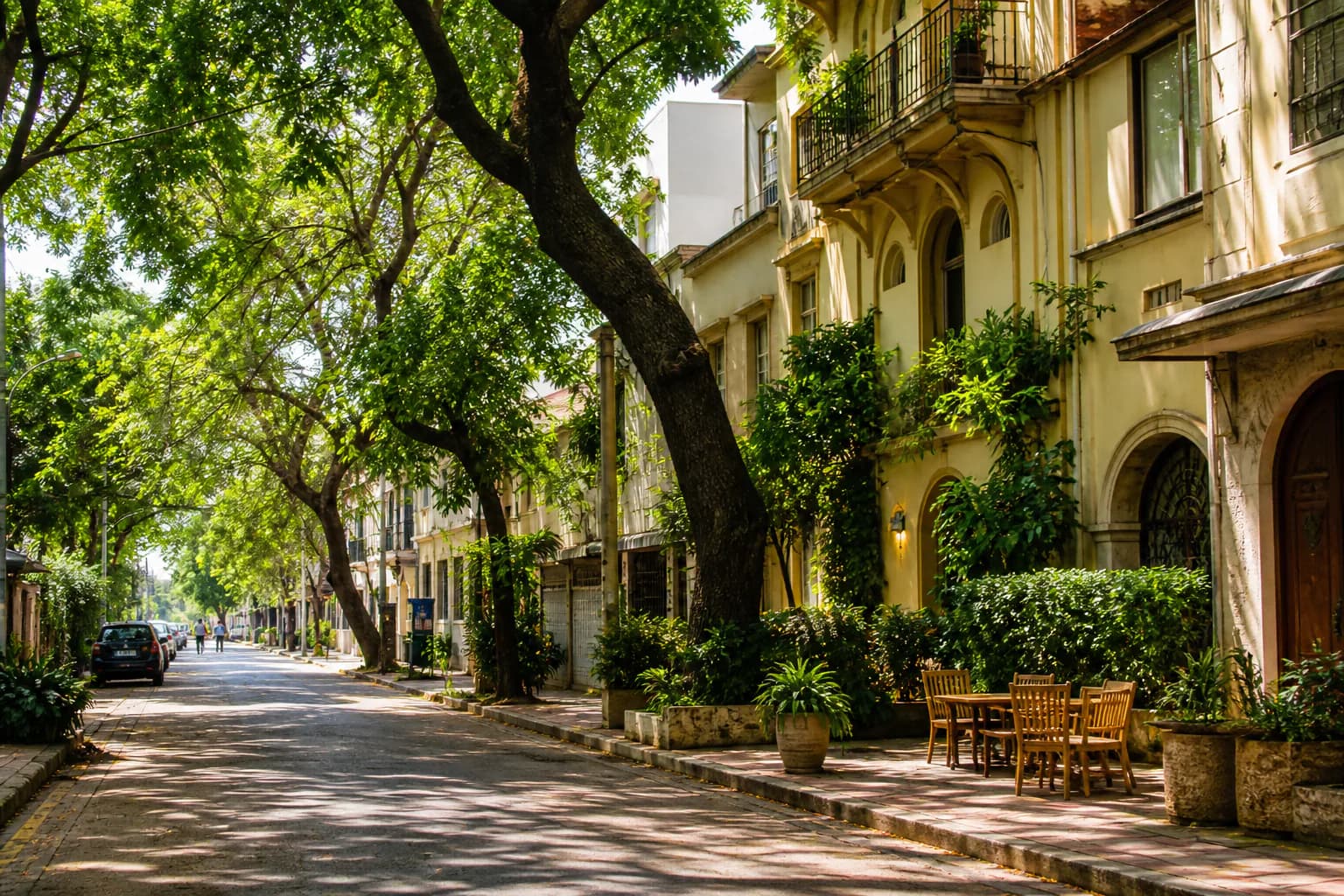 Illustrative leafy residential street in Bandra West