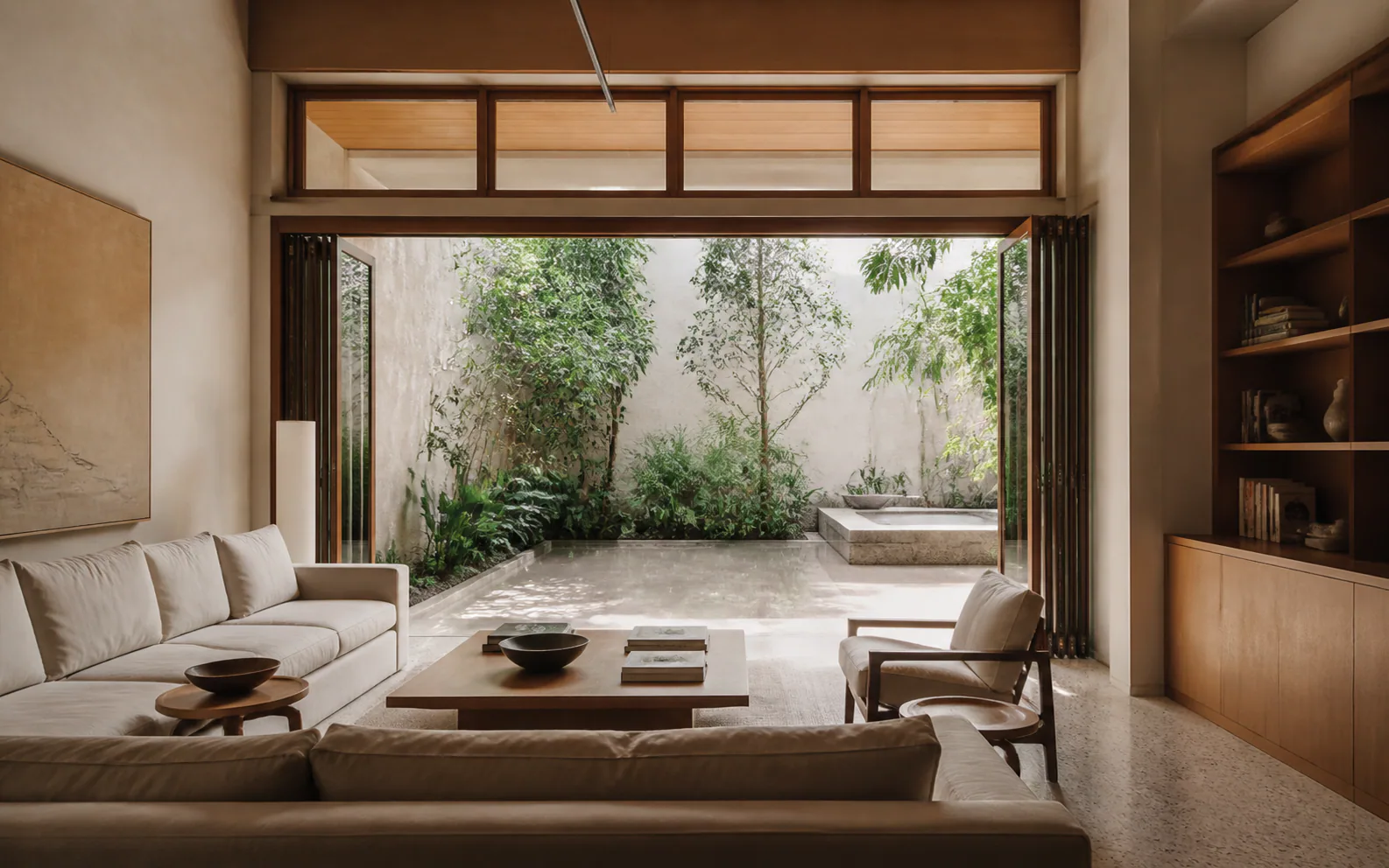 The Townhouse courtyard living room