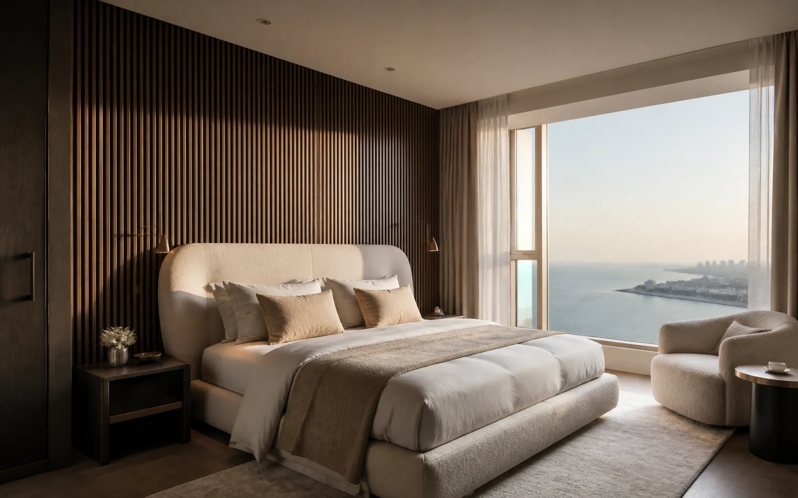 Worli Atelier sea-facing bedroom